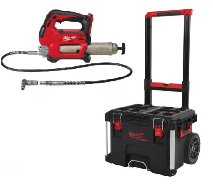 MILWAUKEE M18™ Mazacia pištoľ + Pojazdný box na náradie